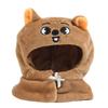 Soft Plush Dog Hooded Cloak For Kids Role Play Costume Accessory Thick PP Cotton Fill Doll Keychain Head Cover