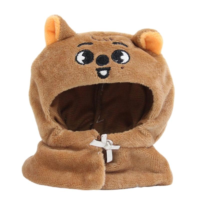 Soft Plush Dog Hooded Cloak For Kids Role Play Costume Accessory Thick PP Cotton Fill Doll Keychain Head Cover