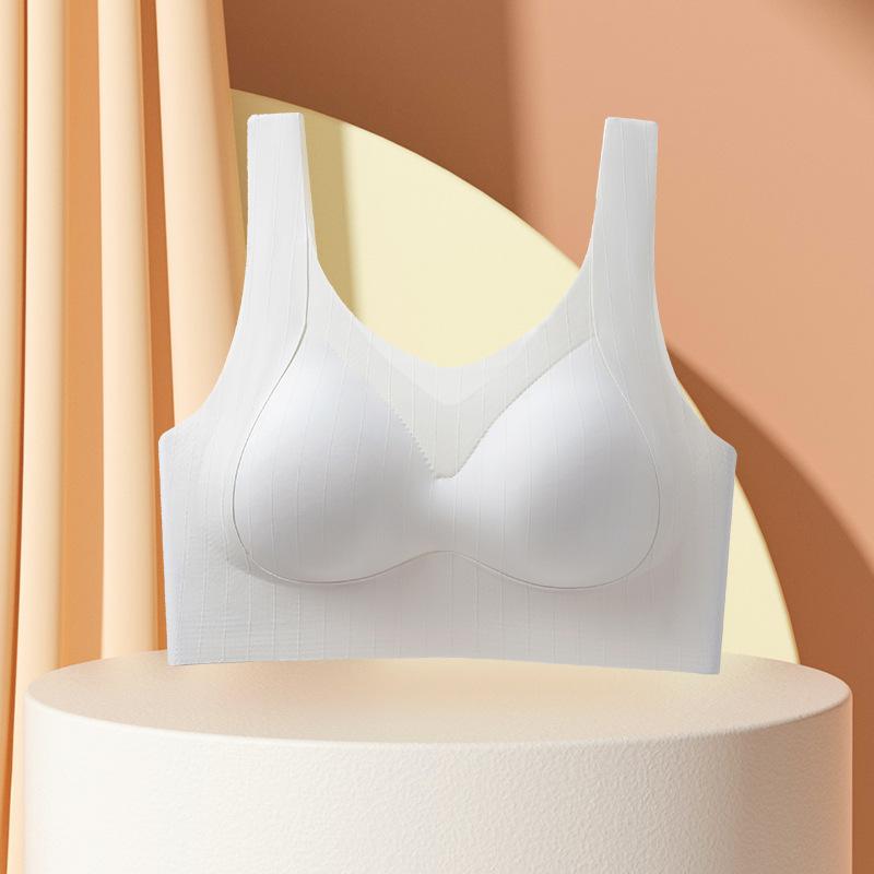 The new seamless and large summer thin upper support anti-sagging adjustment bra