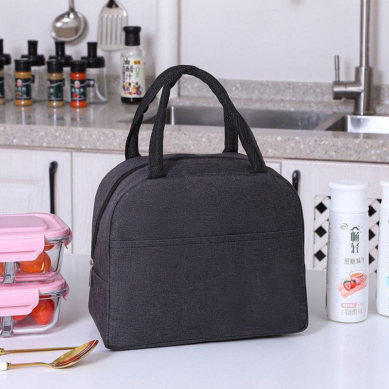 Large Capacity Oxford Cloth Insulated Lunch Bag for Students and Bento