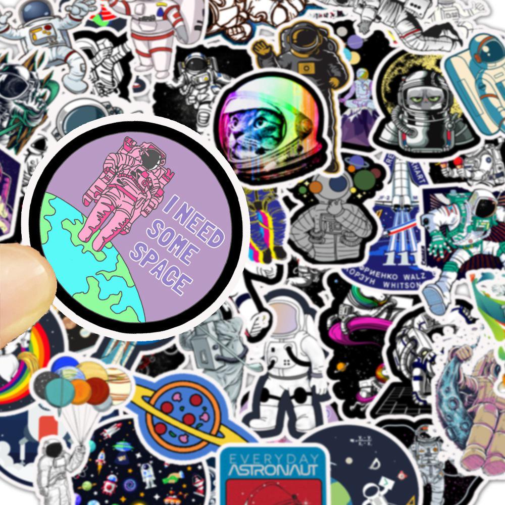 Buy 50pcs Outer Space Astronaut Stickers Waterproof PVC Guitar ...