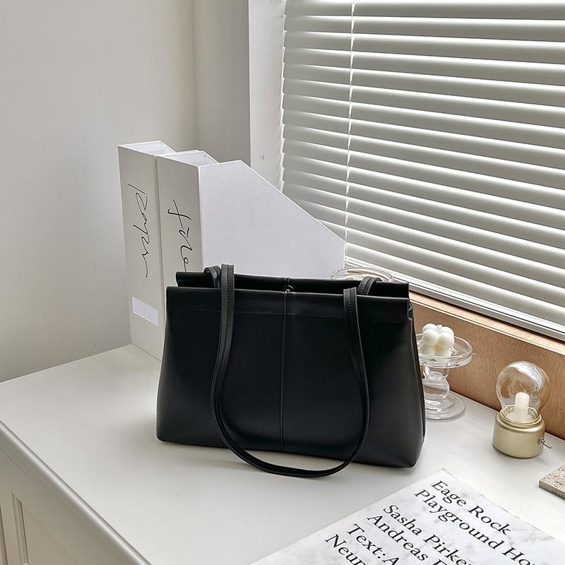 Korean Retro Style Fashionable Commuting Shoulder Bag High-end Simple Soft-face Briefcase Large-capacity Armpit Tote