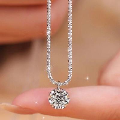 Crystal Shine Necklace For Women Wedding Jewelry Minimalism Girls Neck Chokers