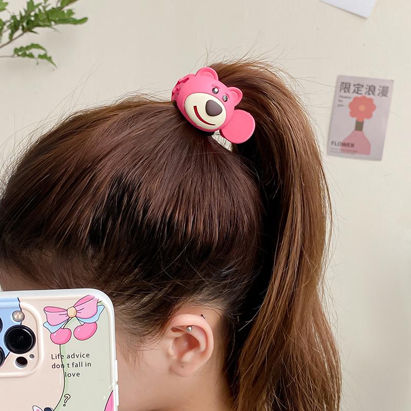 New Frosted Cartoon Bear Grab Hair Clips Women High Ponytail Fixed Artifact Hairpin Cute Mini Cawl Clip Girls Hair Accessories