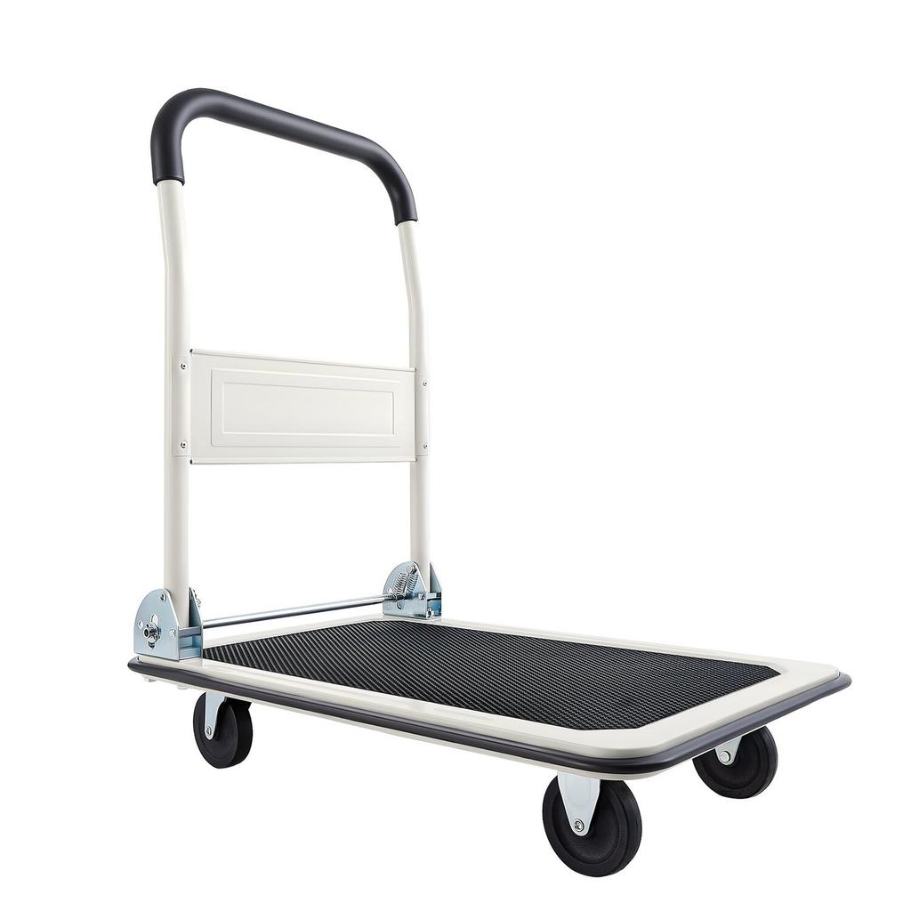 Foldable Push Cart Dolly, 149.69 Kg Capacity, Folding Platform Truck with Swivel Wheels, Moving Platform Hand Truck Flatbed Cart, Space Saving Push