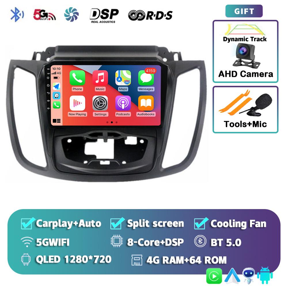 Android 14 Car Radio For Ford Kuga 2 Escape 3 2012 2013 2014 2015 2016 2017 -2019 Stereo Multimedia Player 2din Carplay Auto DSP