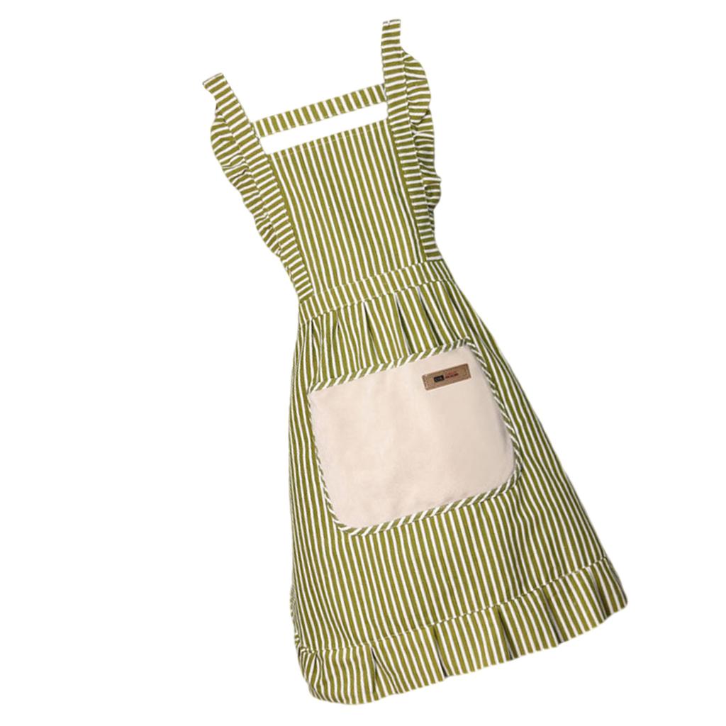 Lace Apron Cotton Linen Blend Elastic Bands Kitchen Cooking Baking Accessory