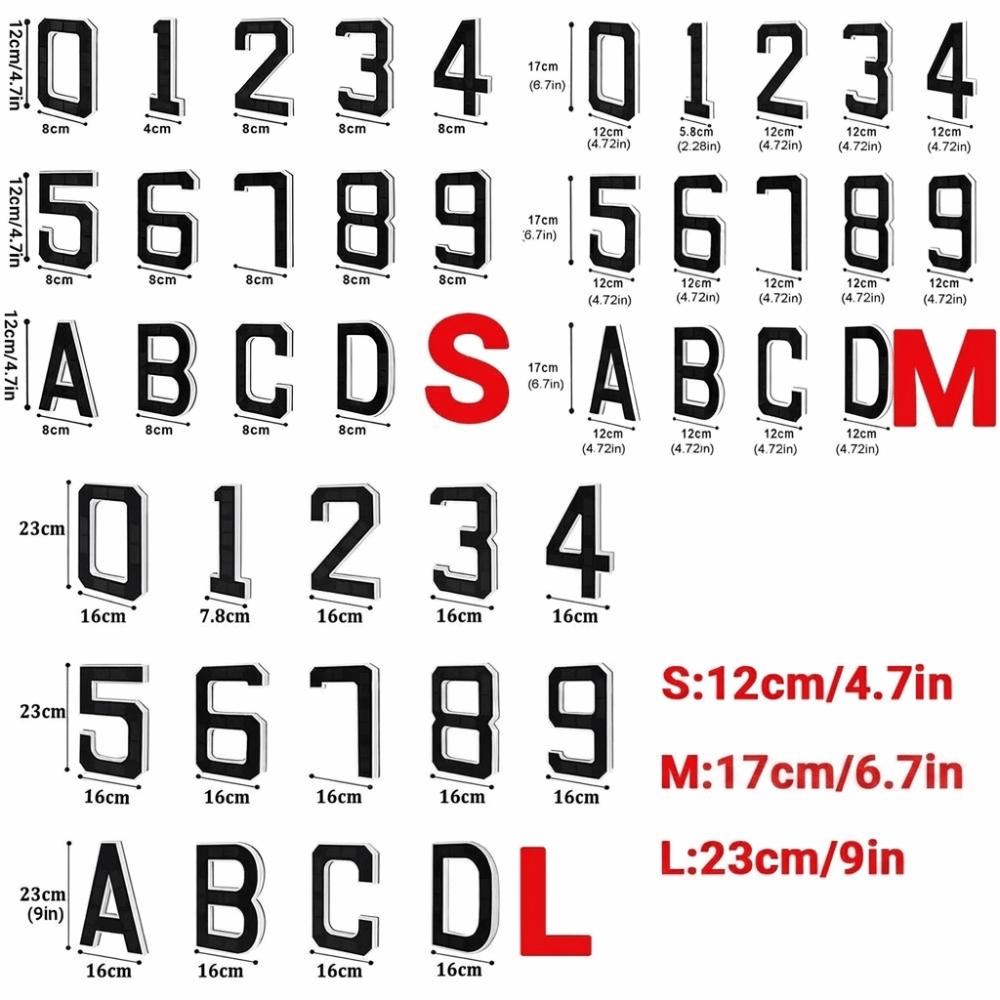 6.7IN LED House Number Plaque No Wiring Solar Digital Doorplate LED Address Numbers Signs Yard