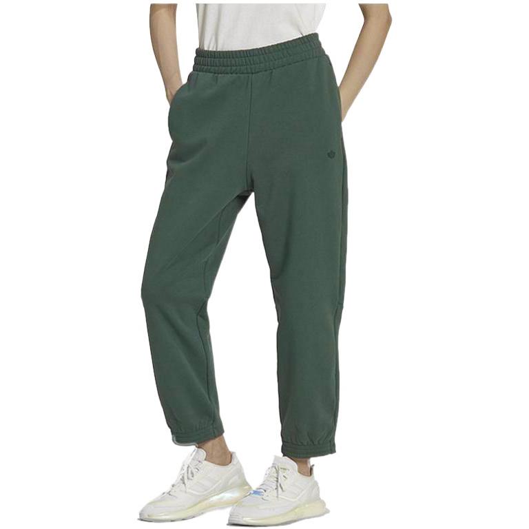 Adidas Originals Plain High Waist Drawstring Sport Pants Women Bottoms Mineral-Green HM1802