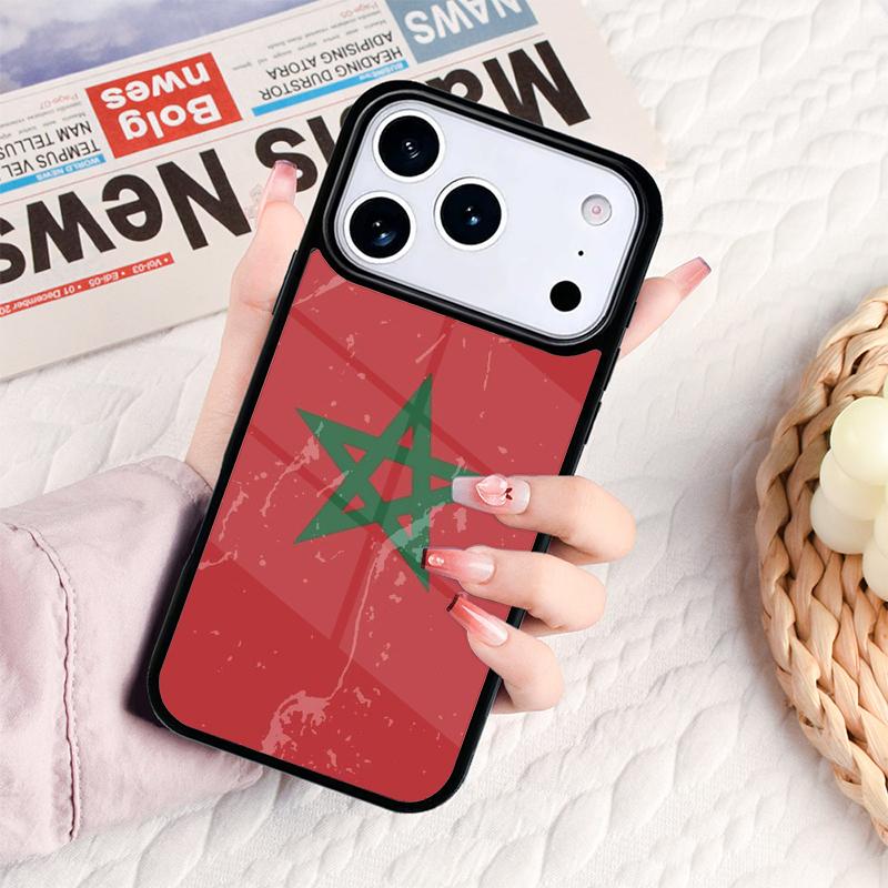 Marokko Flagge Wappen Handyhülle Für IPhone 17 16e 15 14 13 12 11 Pro Max Air Mini Weiche Schutzhülle