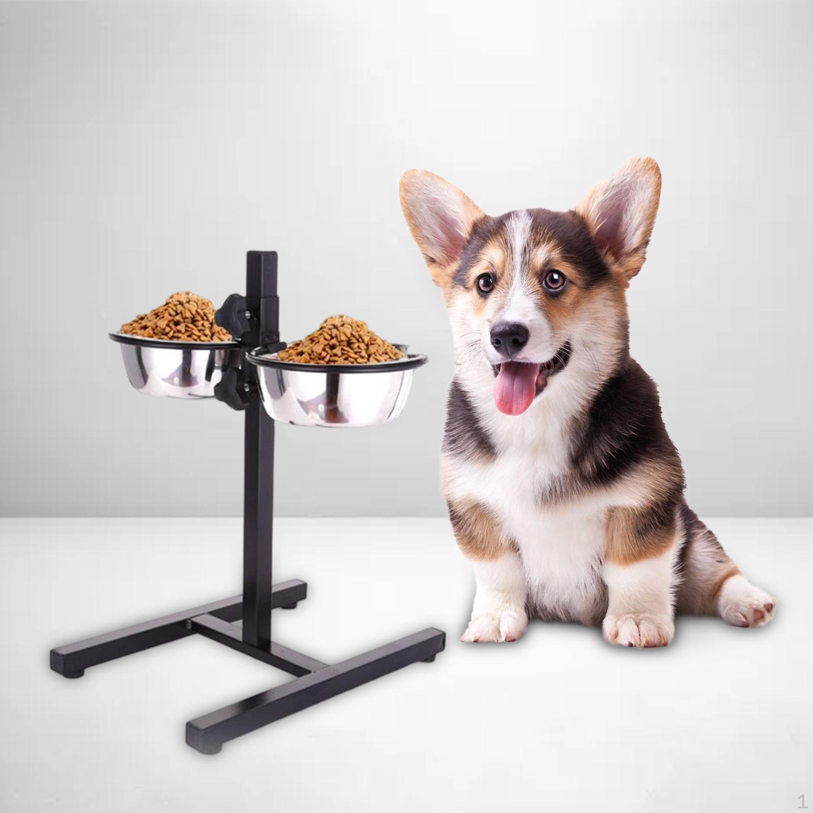 

Elevated Pet Bowls Height Adjustable Diner Dish Waterer Dispenser Feeder Dog Raised Bowl Water Food 23cmx7cm