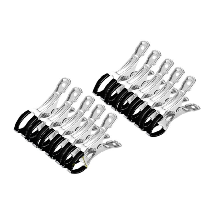 10 Pezzi Clip Antivento per Piscine Robuste Gancio in Acciaio Inossidabile Morsetti a Molla Elementi di Fissaggio con Manico in Plastica