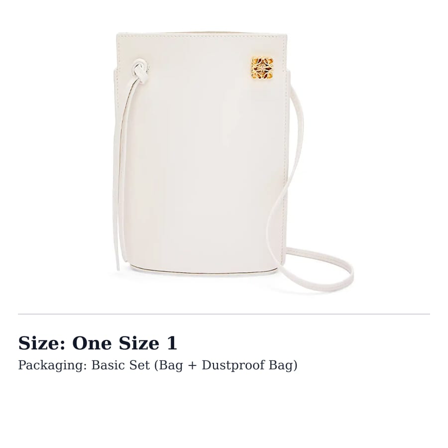 LOEWE Classic Cow Leather Handbag, Shoulder Bag, Crossbody Bag Women's Soft White C630R12X01-1950