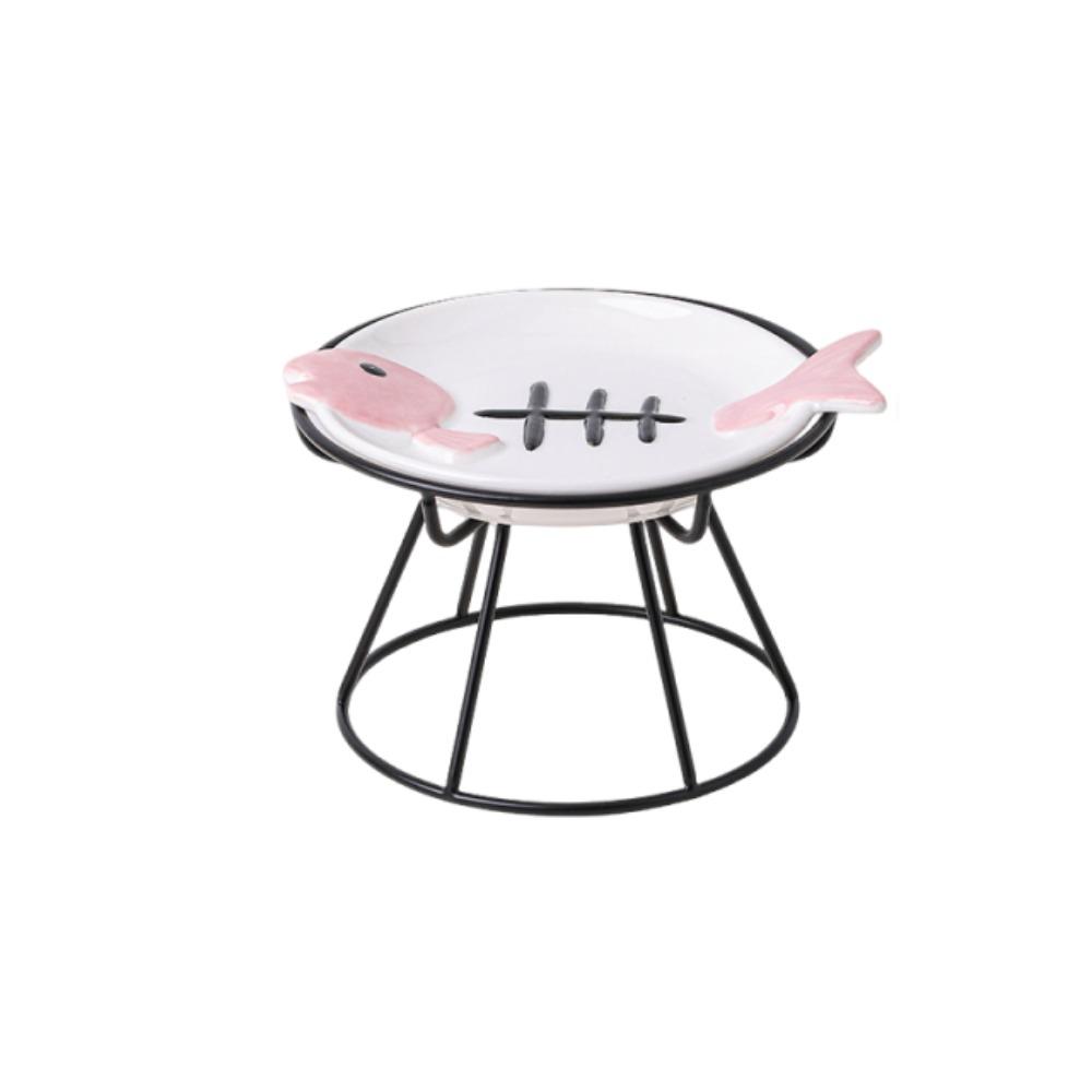 Ceramic Pet Food Water Bowl Cute Raised Pet Feeder Easy To Clean Pet Food Dispenser Pet Supplies