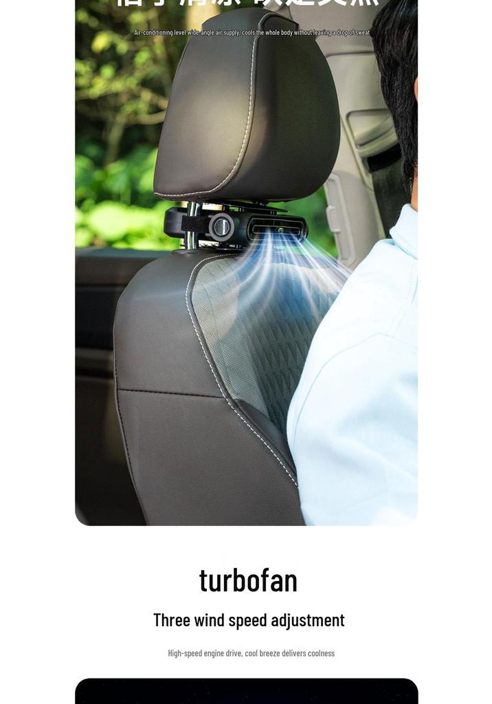 2026 Creative Dual-Turbine Leafless Car Seat Cooling Fan with USB Charging