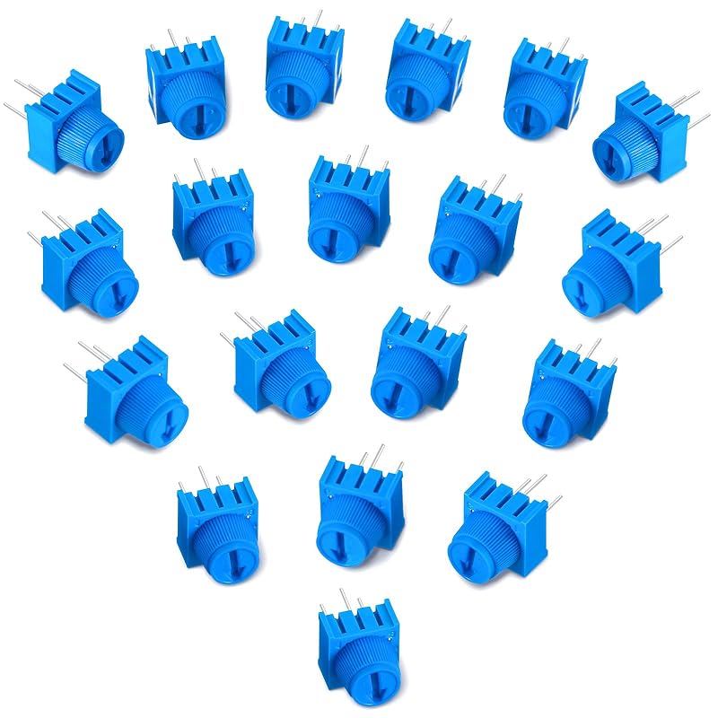 Flutesan 12 Pieces 10K Ohm Trim Potentiometer Kit with Knob Variable Resistors Breadboard Trimmer Potentiometer Assortment Kit Compatible with