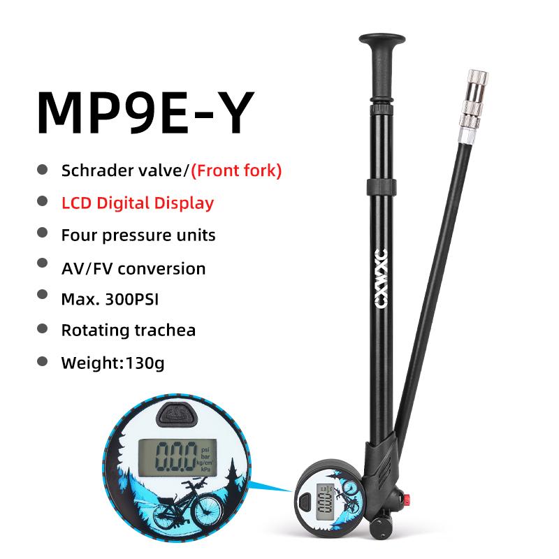 CXWXC High-pressure 300psi Bike Air Pump with Digital Gauge & Rear Suspension Shock Absorber MTB Bicycle Front Fork Pump белый