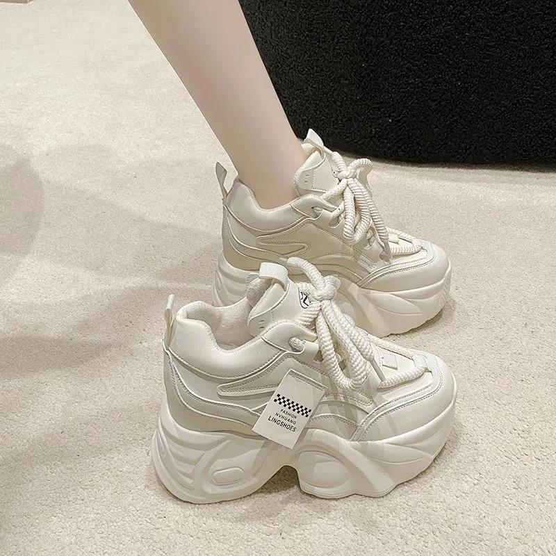 Summer new 9cm inner height-increasing women's shoes thick-soled small high-heeled dad shoes versatile sports and leisure shoes