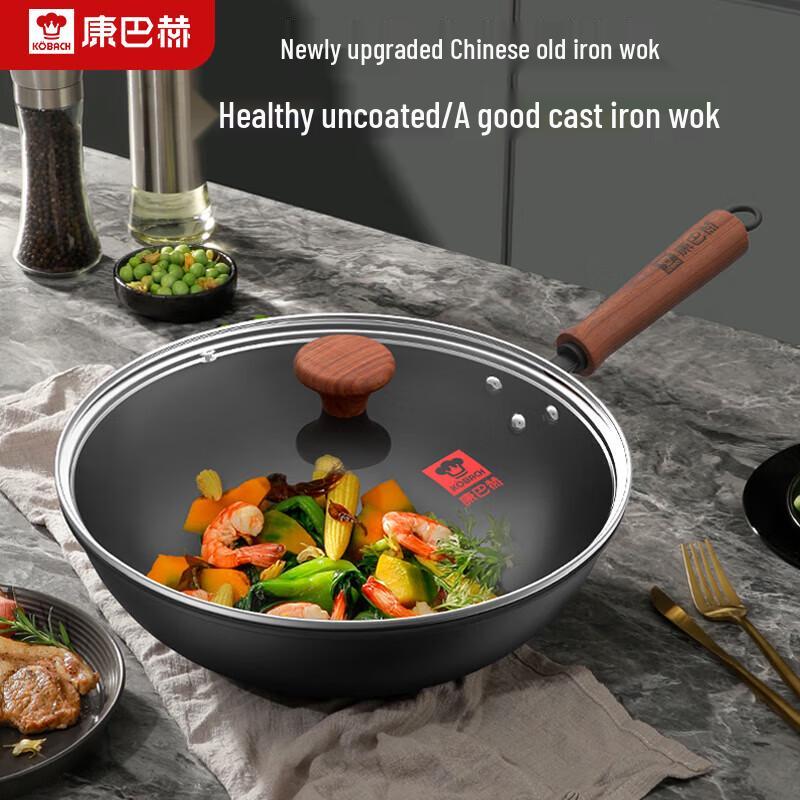 KOBACH 32cm No-Coating Iron Wok