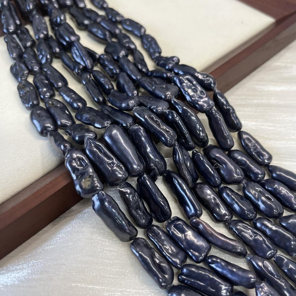 Rechteck Barock Schwarze Perle 7x18mm-8x20mm Für Schmuckherstellung DIY Halskette Armband Ohrringe Zubehör