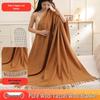 Pure Wool Tassel Shawl & Blanket - Thick, Warm, Skin-Friendly, Two-in-One Air Conditioning Blanket