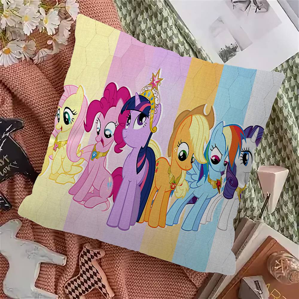 MMy PPonys LLittle Pillow Covers Cartoon Sofa Decorative Home Doublesided Printing Short Plush Cute Cushion Cover