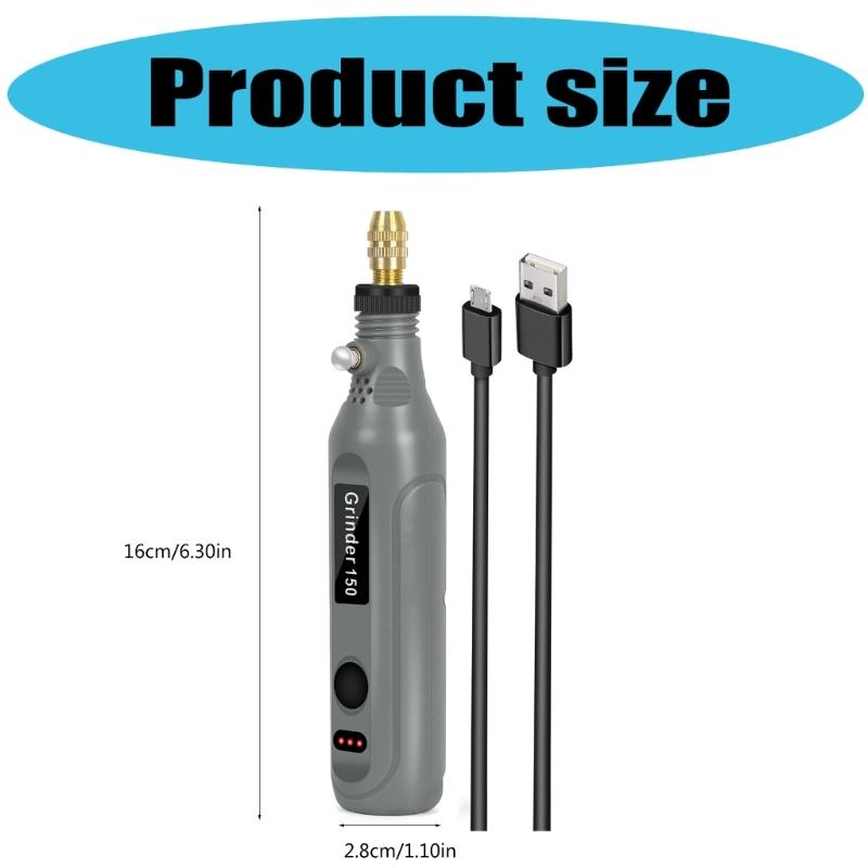Handheld Mini Cordless Rotary Tool 3 Speed Electric Grinder Accessories Rechargeable for Engraving Cutting Polishing