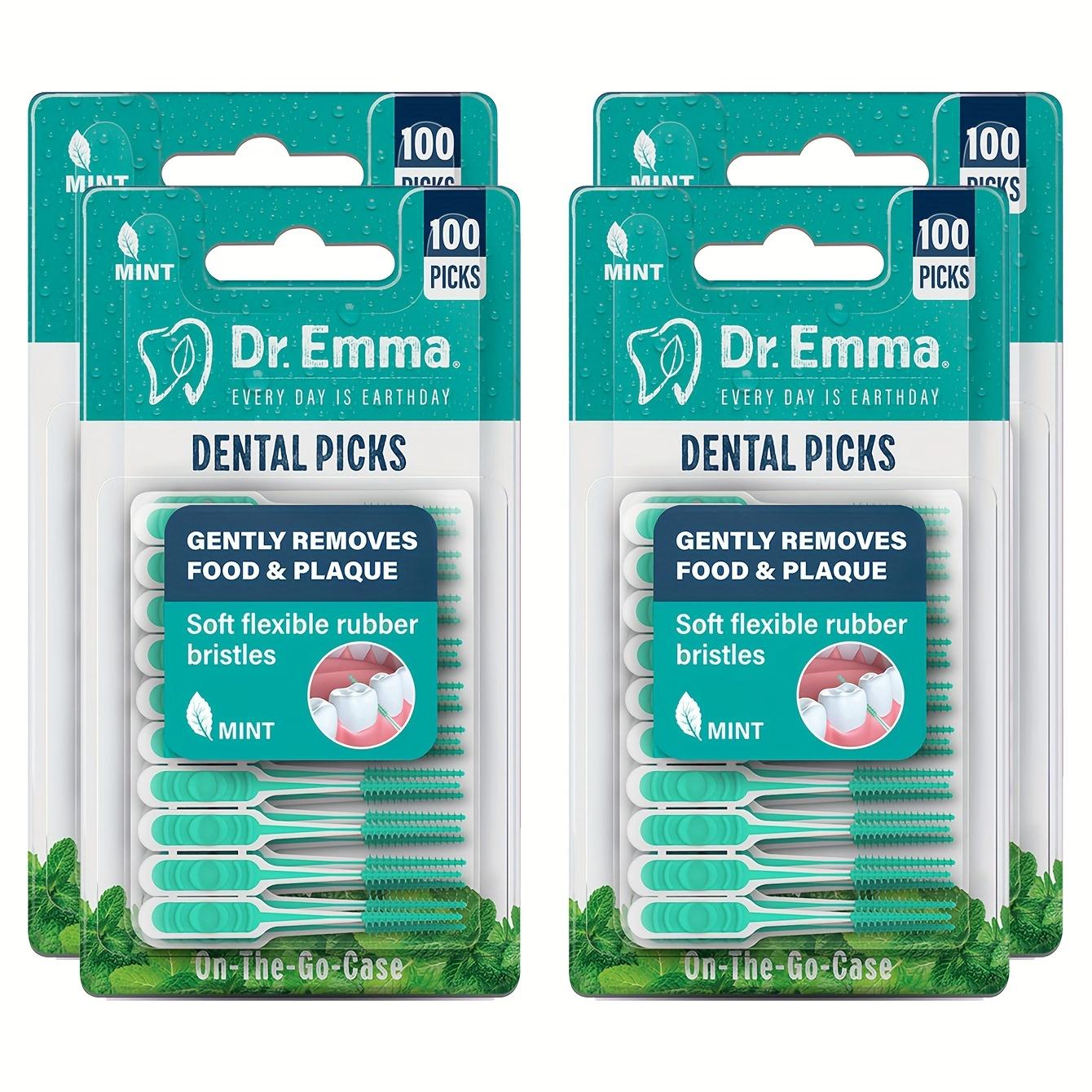

доктор. Emma 100/200/400 шт М які нейлонові зубочистки, Міжзубна щітка з м ятним ароматом для видалення зубного нальоту, Свіже дихання та здорові ясна