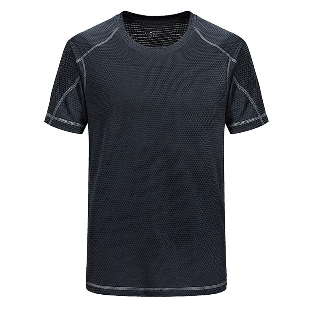 Athletic Men's Performance Short Sleeve T-Shirt Male's Breathable Ice-silk Quick-drying Running Sports Top