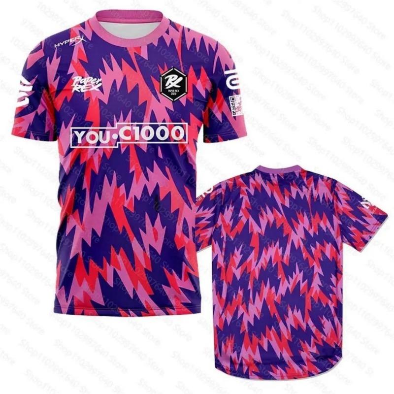 Sommer 2026: Neue E-Sport-Sommeruniformen für Herren – Atmungsaktives, 3D-bedrucktes Kurzarm-T-Shirt – PRX Team Fan-Trikot
