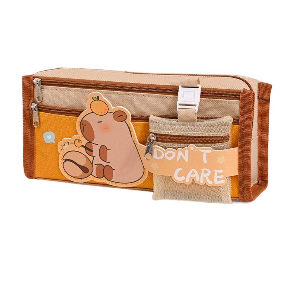 Canvas Capybara Pencil Bag Cute Storage Pouch Storage Bag Stationery Bag  Gift