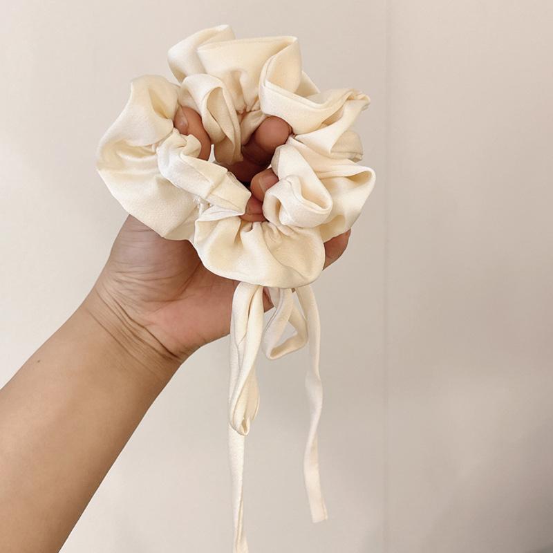 

Soft Satin Powder~ Bow Ribbon Large Intestine Hair Rope Ball Head Rope Premium Pink Skirt Hair Disc грязно-белый