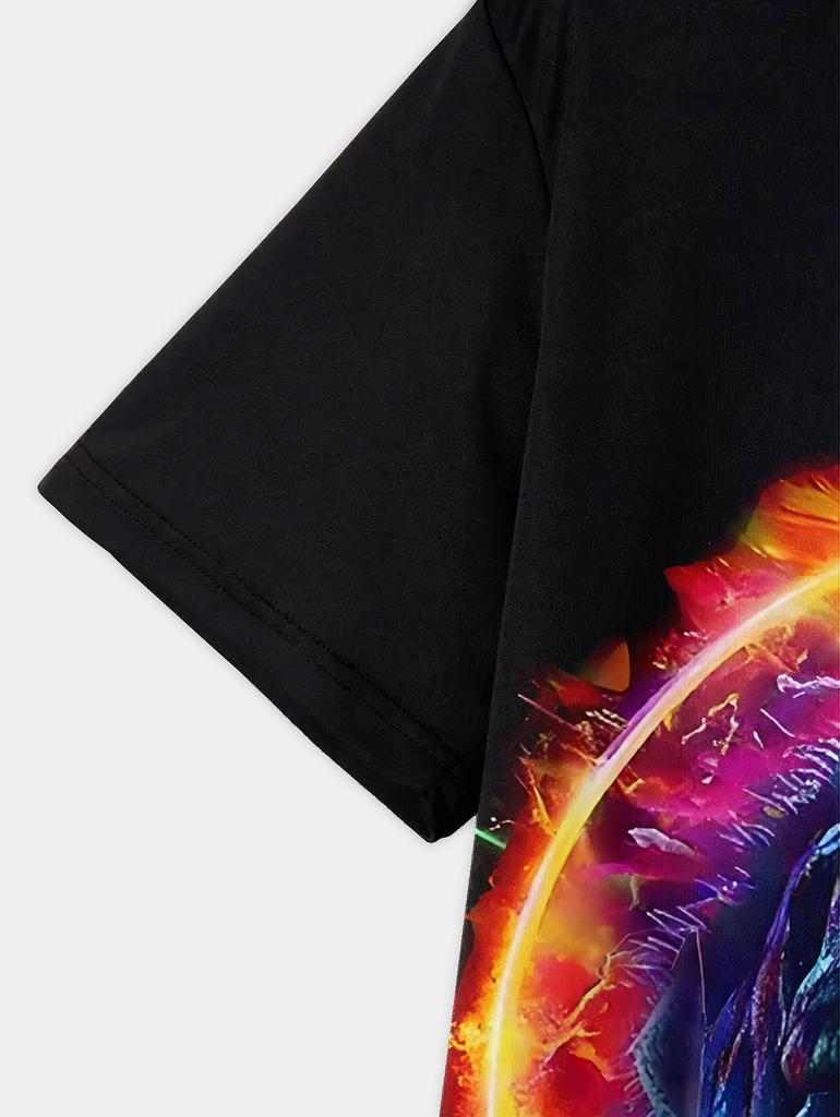 Kinderbekleidung Koreanische Kinderkleidung Dinosaurier in Neon Kinder Frühlingskleidung Oberteile Kurzarm Kinder T-Shirt Oberteil Hemden