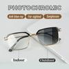 Trend Photochromic Reading Glasses High Definition Men's Anti-blue Light Eyewear Metal Fashion Classic Hyperopia Eyeglasses +2.5