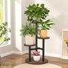 Shixun Minimalist Multi-Tier Iron & Wood Flower Stand