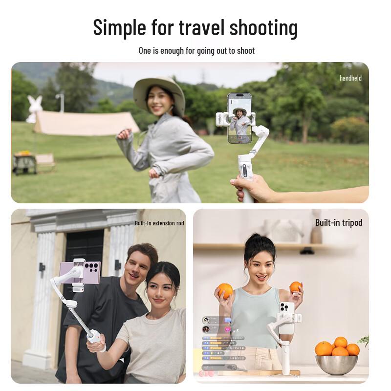 Stabilisateur Gimbal pour Téléphone 3 Axes Hohem V3 avec Suivi IA