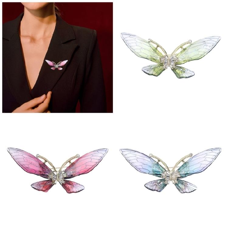 Lightweight Crystal Acrylic Butterfly Pin Versatile Wardrobe Accessory For Casual Professional Or Evening Attire