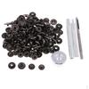 40 Set Metal Snap Rivet Button Press Studs + 3Pc Leather