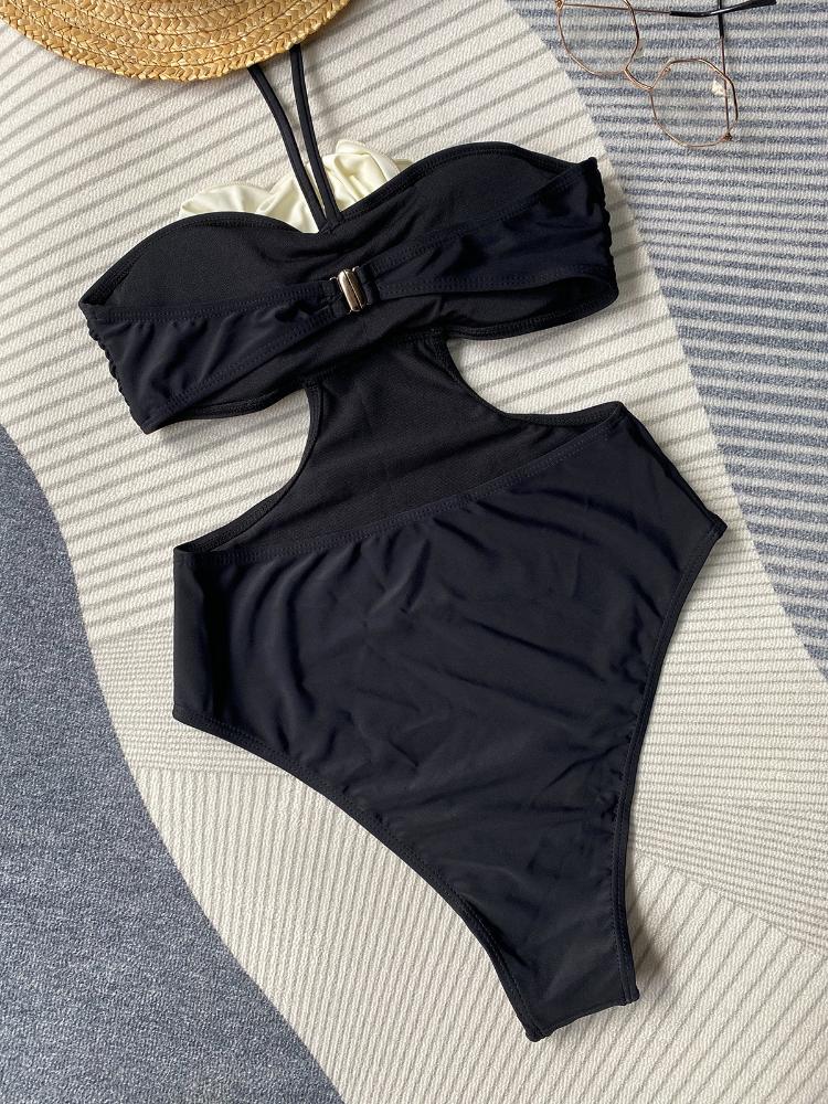 Süß Sexy Blume Trägerloses Bandeau Bikini Damen Y2k Ästhetisch Elegant Badeanzug Zweiteiler Schick Kawaii Vintage Badeanzug