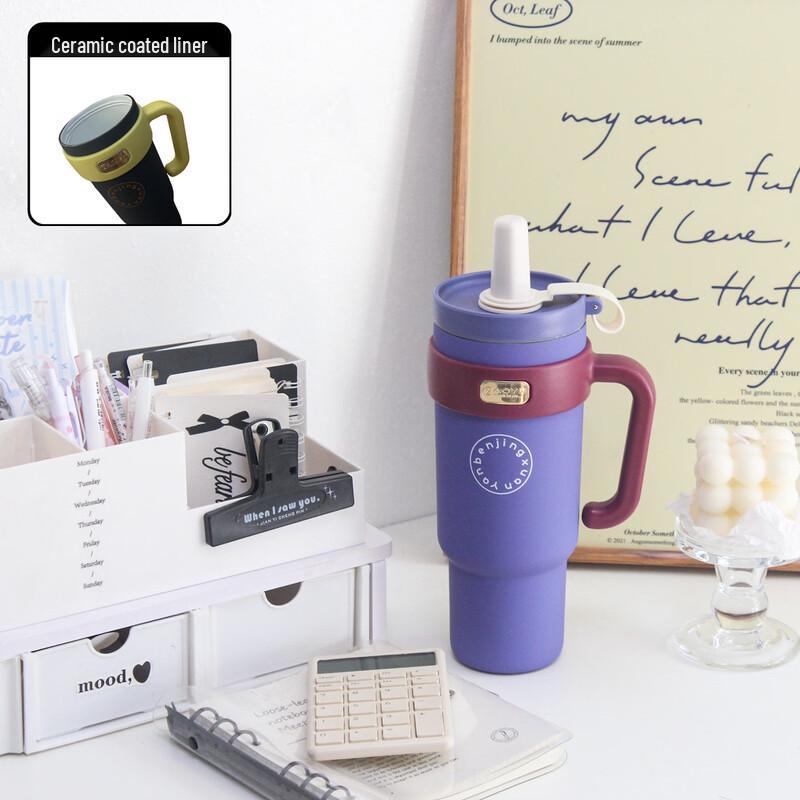 

OLOEY 1000ML Ceramic Lined Thermal Mug with Handle