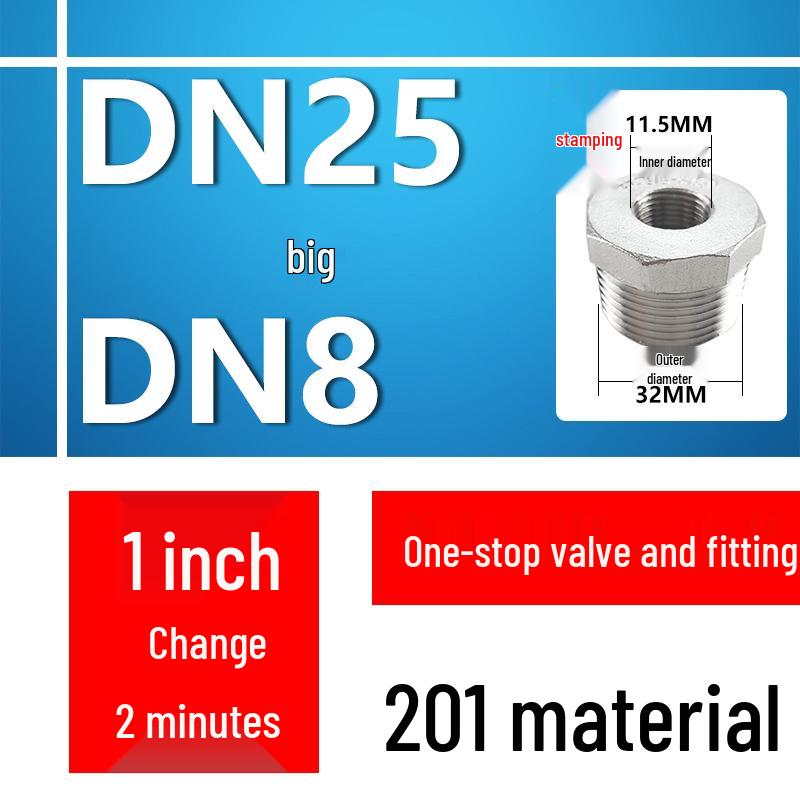 Redukcja ze stali nierdzewnej DN15 na DN8 na DN6, Złącze męskie/żeńskie