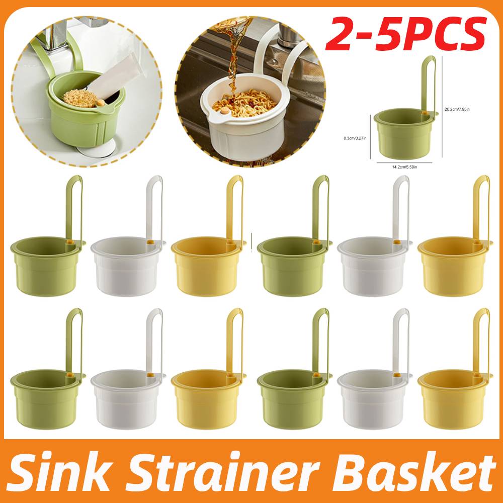 Creative Sink Strainer Basket 2-5PCS Hangable Filter Basket Food Catcher Waste Filter Tools for Wash Fruit for Home Restaurant