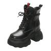 Fashion 11CM Ankle Boots Women Platform Sneakers High Heels Leather Chunky Boots New Autumn Winter Lace Up Motorcycle Boots Botas Mujer
