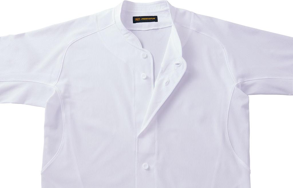 ZETT Baseball Pro Collar Uniform Imitation Open White Size BU545MT Top, Status, Stand-Up Shirt, Style, (1100), O,