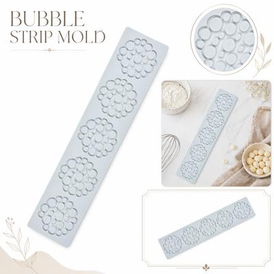 Silicone Mold for Kitchen Use Long Strip Leaf Shape Plate with Multiple Circular Indentations for Food Decoration and Presentation