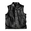 Mens Genuine Leather Vest Top Grain Cowhide Workwear Waistcoat Fall Fashion Jacket