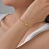 Stainless Steel Dolphin Double Stacked Gold Bracelet Ladies Elegant Jewelry 2435