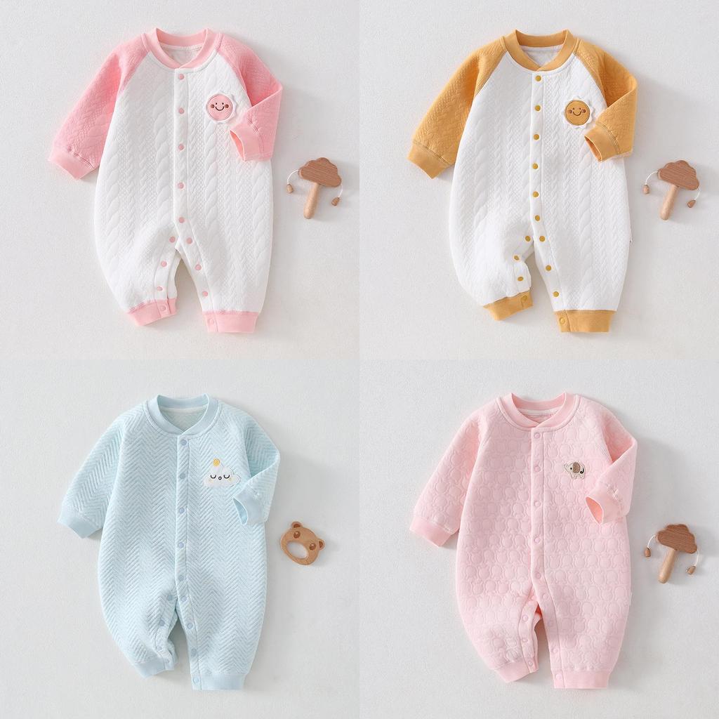 Baby Winter Three Layer Snowsuit With Cotton Padding For Newborns And Infants