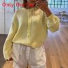 Street Style Dame Strikket Cardigan Med Knapper Til Forår Casual Brug
