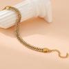 Trend Personality Stainless Steel Gold Color Shining Brightly Double-row Zircon Inlay Adjustable Bracelet for Women Jewelry Gift